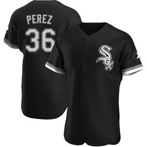 Men's Chicago White Sox Carlos Perez Authentic Black Alternate Jersey