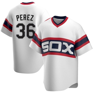 Men's Chicago White Sox Carlos Perez Replica White Cooperstown Collection Jersey