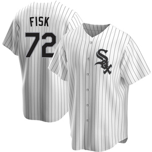 Men's Chicago White Sox Carlton Fisk Replica White Home Jersey