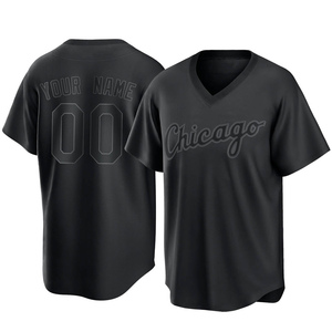 Men's Chicago White Sox Custom Replica Black Pitch Fashion Jersey