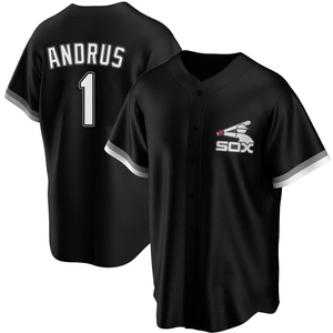 Men's Chicago White Sox Elvis Andrus Replica Black Spring Training Jersey