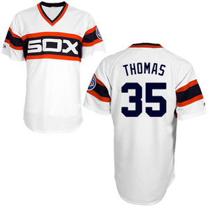 Men's Chicago White Sox Frank Thomas Authentic White 1983 Throwback Jersey