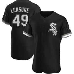 Men's Chicago White Sox Jordan Leasure Authentic Black Alternate Jersey