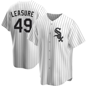 Men's Chicago White Sox Jordan Leasure Replica White Home Jersey