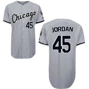 Men's Chicago White Sox Michael Jordan Replica Grey Throwback Jersey