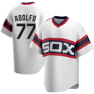 Men's Chicago White Sox Micker Adolfo Replica White Cooperstown Collection Jersey