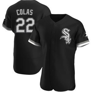 Men's Chicago White Sox Oscar Colas Authentic Black Alternate Jersey