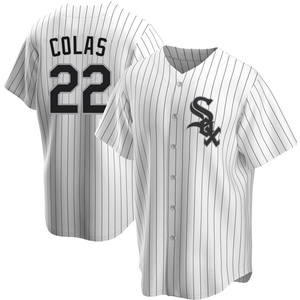 Men's Chicago White Sox Oscar Colas Replica White Home Jersey