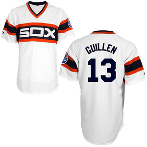 Men's Chicago White Sox Ozzie Guillen Authentic White Throwback Jersey