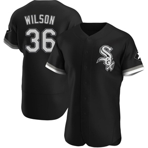 Men's Chicago White Sox Steven Wilson Authentic Black Alternate Jersey