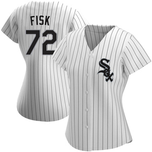 Women's Chicago White Sox Carlton Fisk Authentic White Home Jersey